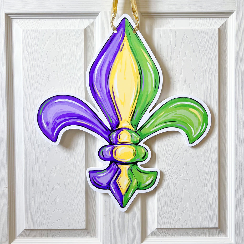 Mardi Gras Fleur De Lis Door Hanger