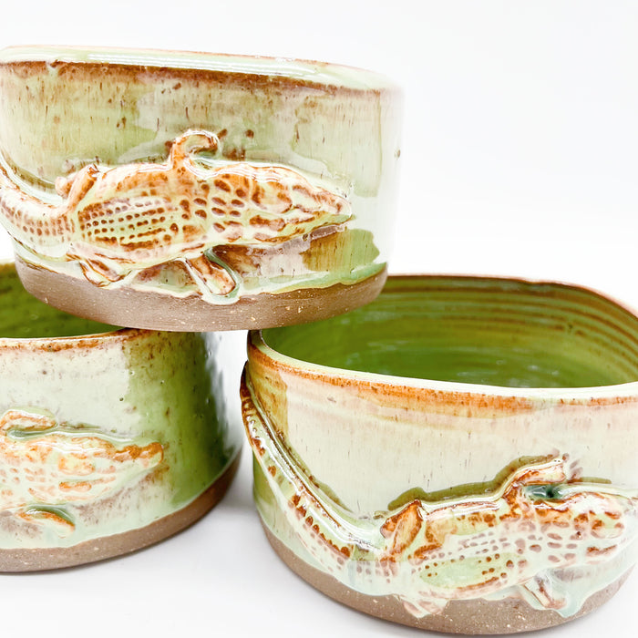 Green Square Alligator Bowl