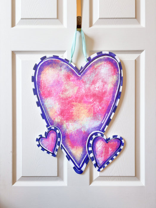 Abstract Hearts Door Hanger