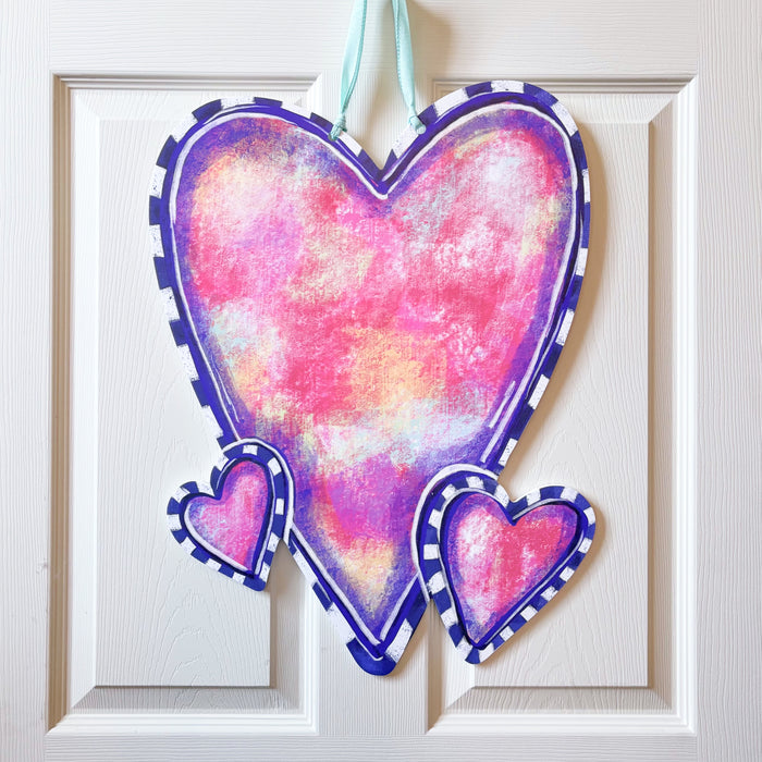 Abstract Hearts Door Hanger