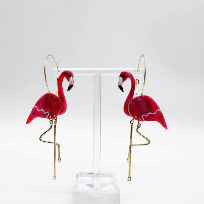 Flamingo Clay Earrings2