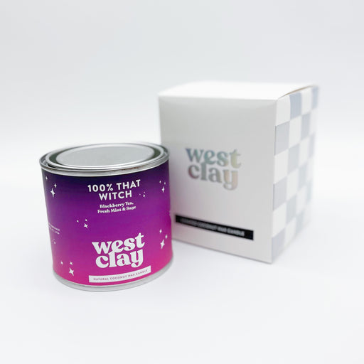 West Clay 100% That Witch Candle, Blackberry fruit, Tea, Fresh Mint & Sage Scented