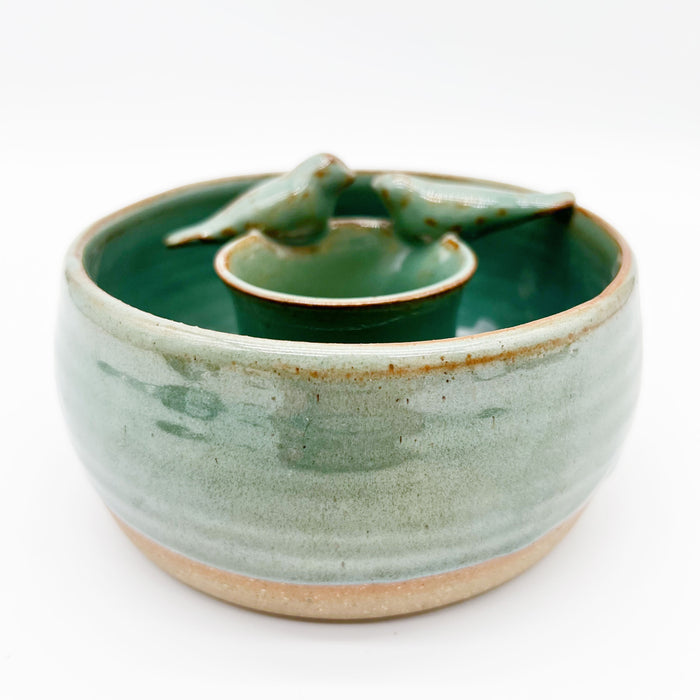 Teal Camellia Vase
