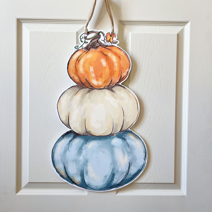 Fall Halloween Thanksgiving Pumpkin Stack Door Hanger Home Malone