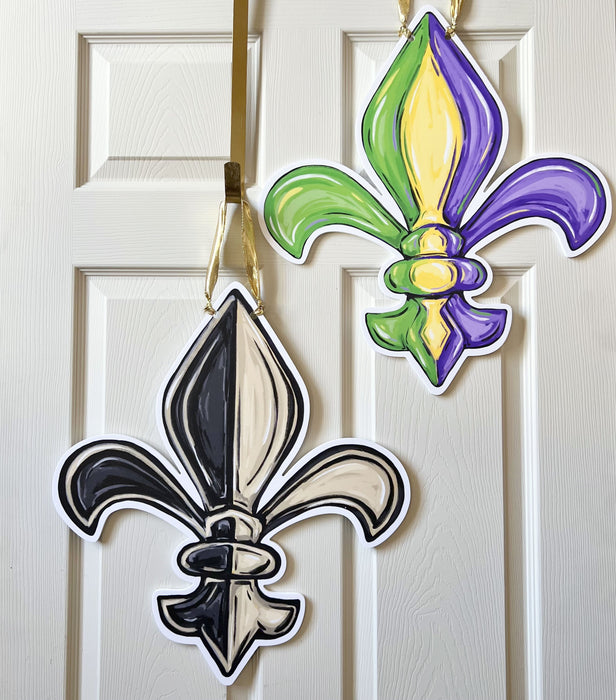 Double Sided FDL Door Hanger: Mardi Gras / Saints