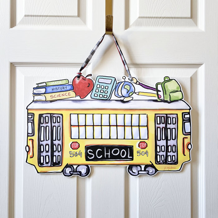 School Bus Streetcar Door Hanger