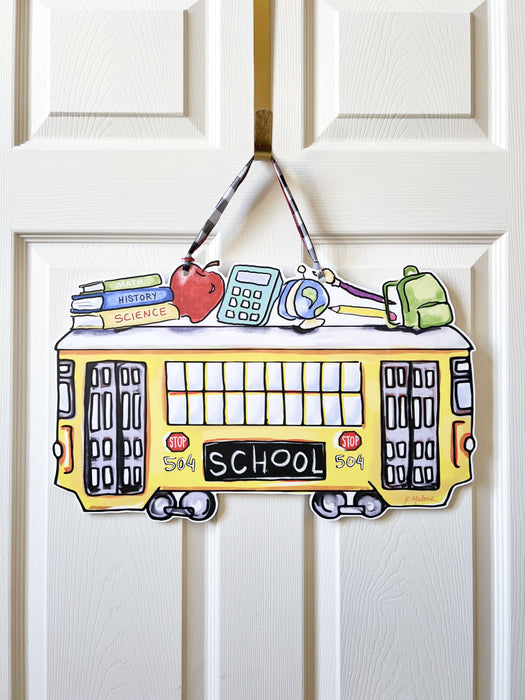 School Bus Streetcar Door Hanger