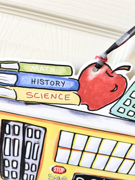 School Bus Streetcar Door Hanger