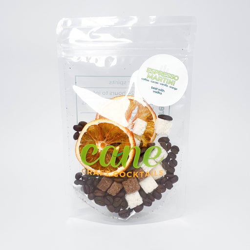 Cane Craft Cocktails Espresso Martini Cocktail Mocktail Mixer - Coffee Lover - Cacoa, Vanilla and Orange 