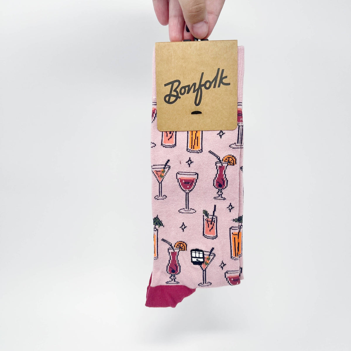 Bonfolk - Cocktail Socks - Cute Pink Bar Groomsmen Wedding Fun Sock ...