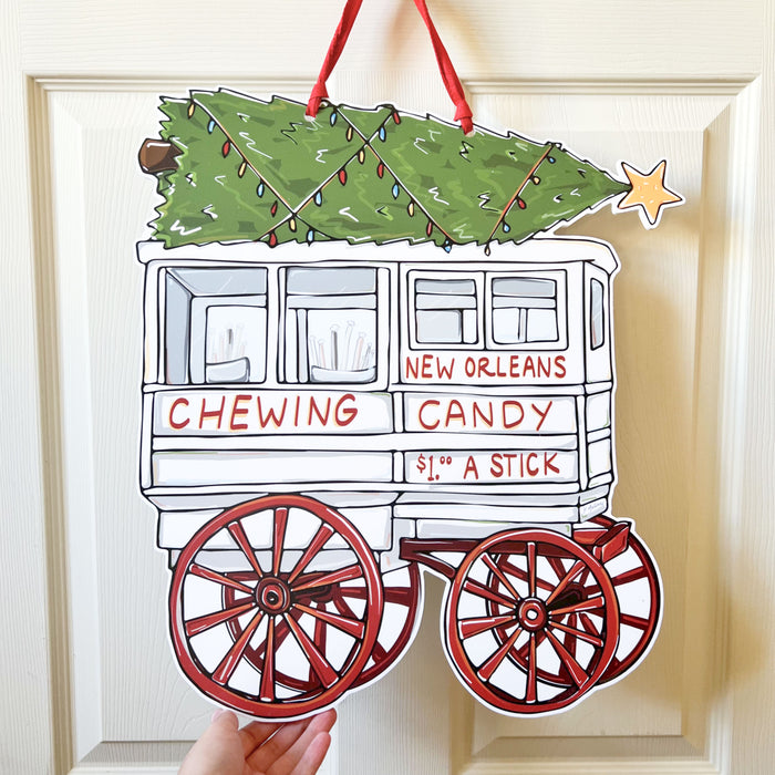 Roman Candy Christmas Door Hanger