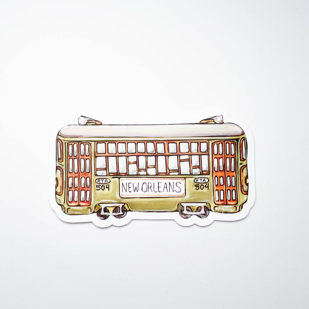 Green Streetcar Sticker - New Orleans Uptown RTA Travel Waterproof ...