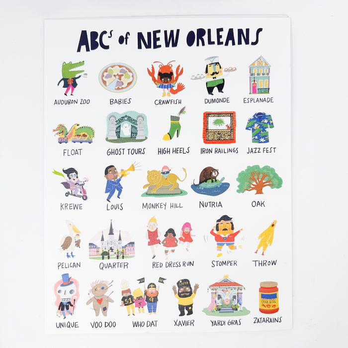 ABCs Of New Orleans Print: 11x14