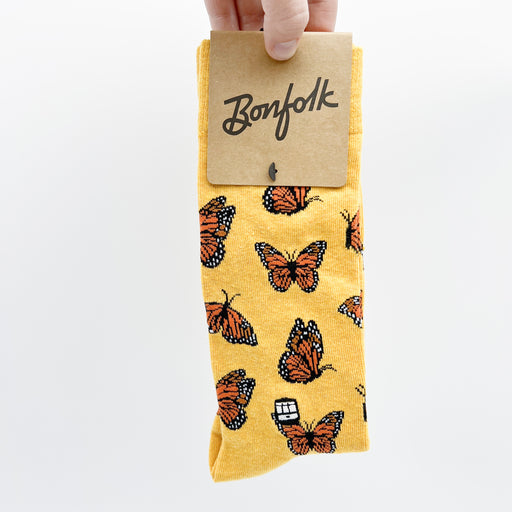Bonfolk Monarch Socks, Brands that give back, Spring, Monarch Butterflies, NOLA