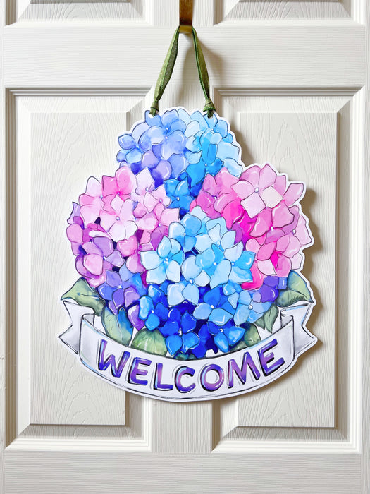 Hydrangea Welcome Door Hanger