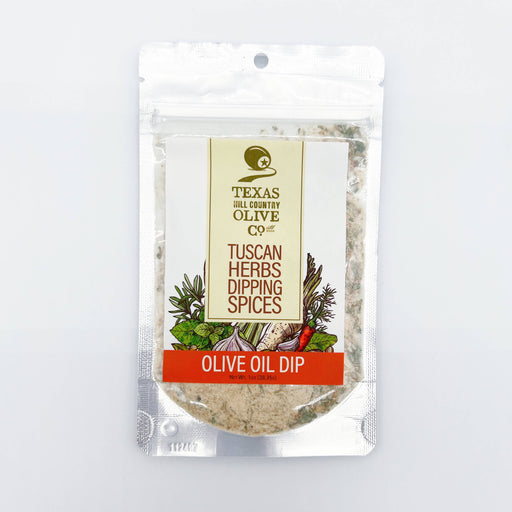 Packaging of Tuscan Herbs Dipping Spices by Texas Hill Country Olive Co on a white background