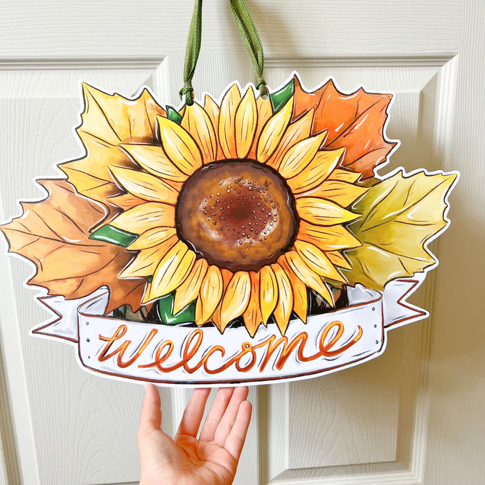 Fall Sunflower Welcome Door Hanger