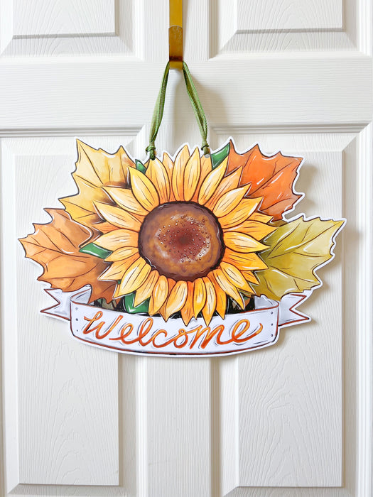 Fall Sunflower Welcome Door Hanger