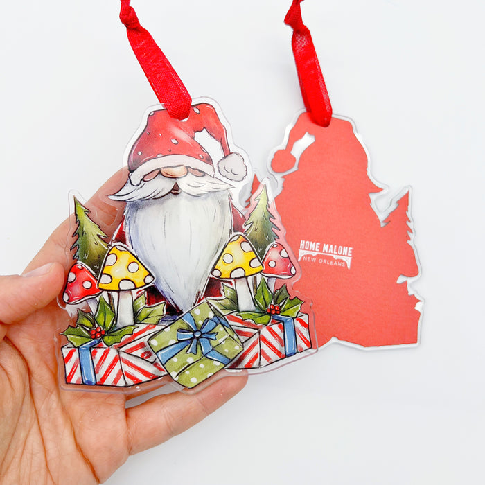 Acrylic Santa Gnome Ornament