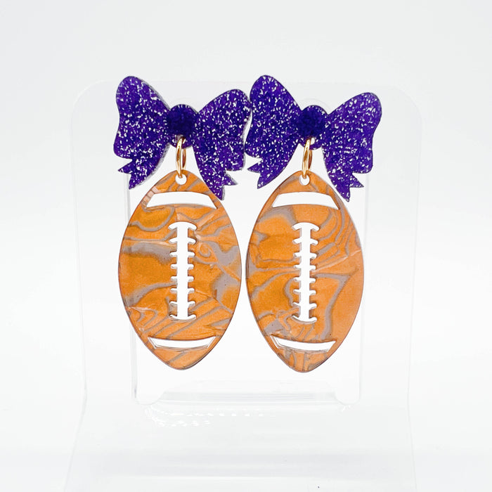 Fancy Tiger Football Earrings