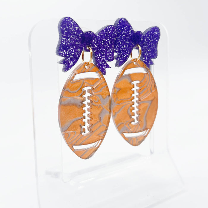 Fancy Tiger Football Earrings