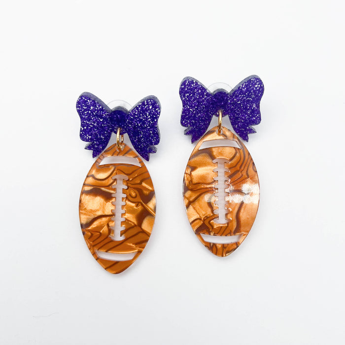 Fancy Tiger Football Earrings