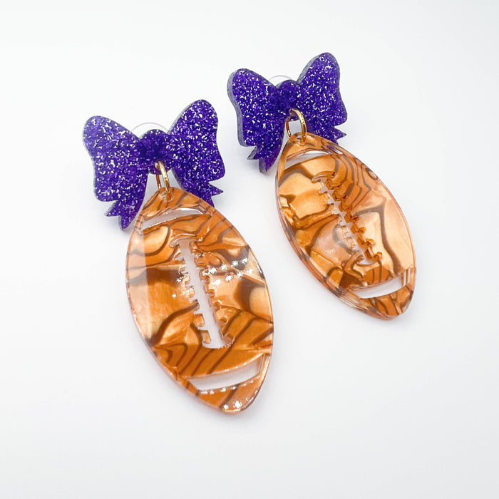 Fancy Tiger Football Earrings