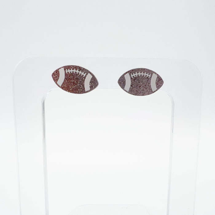 Football Glitter Stud Earrings