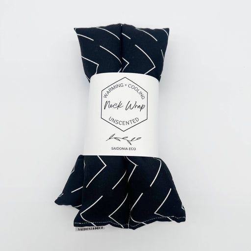 Black Mudcloth Chevron Unscented Heating and Cooling Neck Wrap - Gifts for Her
