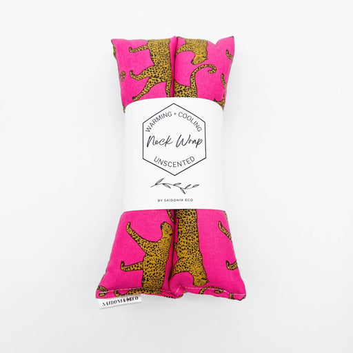 Bright Pink Jaguar Trendy Warming and Cooling Unscented Neck Wrap Weighted Self Care for Her