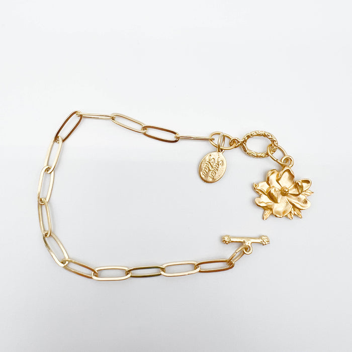 Magnolia Paperclip Bracelet