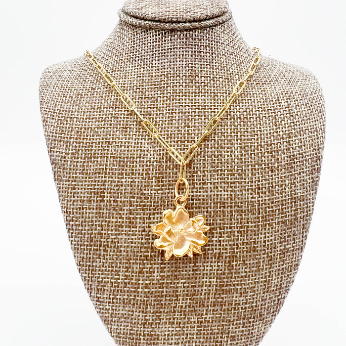 Magnolia Paperclip Necklace