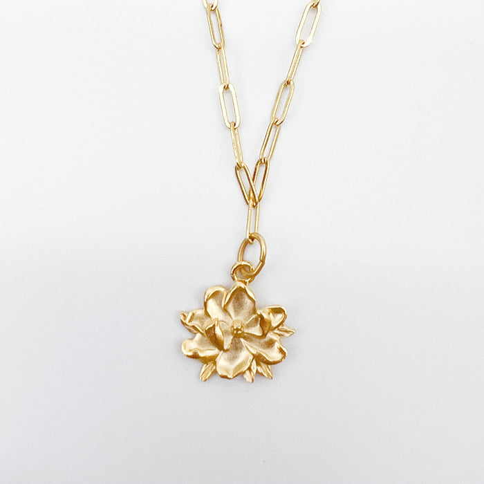 Magnolia Paperclip Necklace