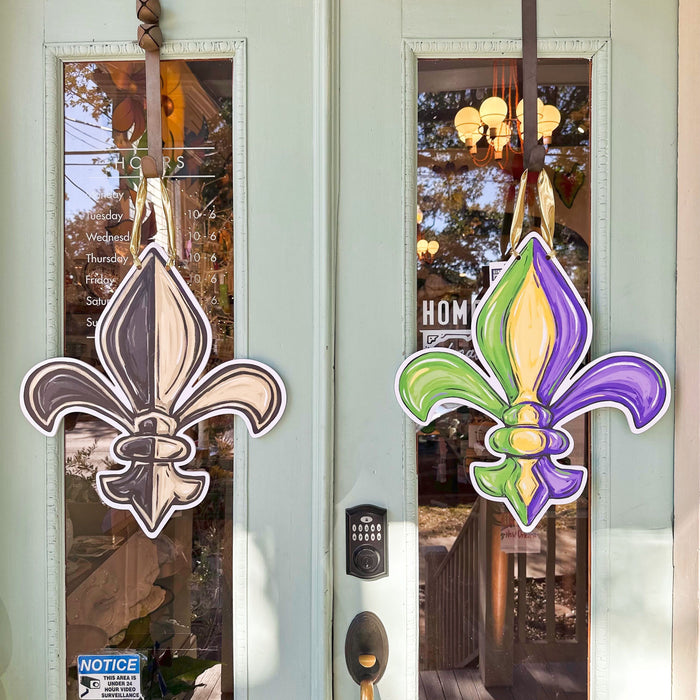 Double Sided FDL Door Hanger: Mardi Gras / Saints