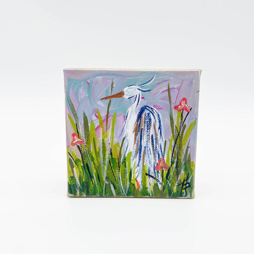 Handpainted One of a kind Heron on Canvas Home Decor New Arrivals Pretty 