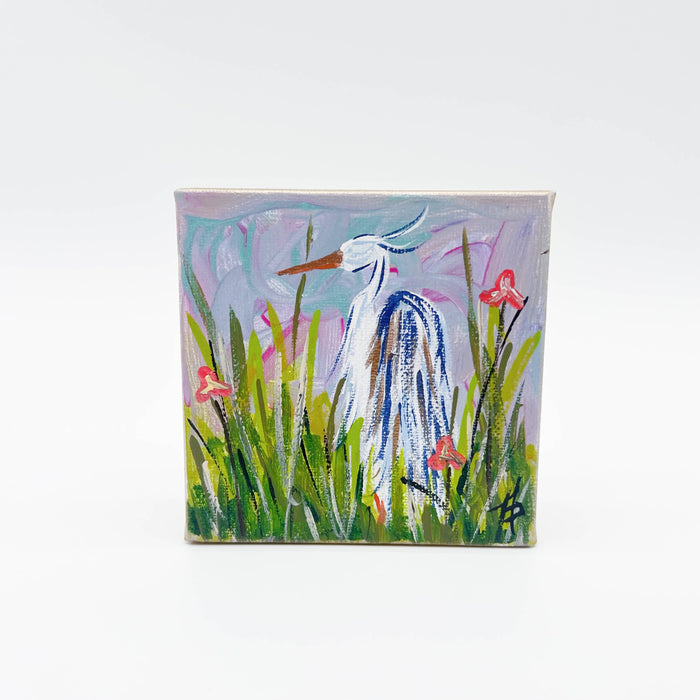 Handpainted One of a kind Heron on Canvas Home Decor New Arrivals Pretty 