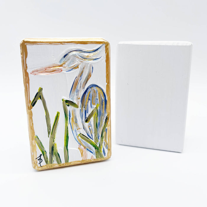 Heron Textured Art Block