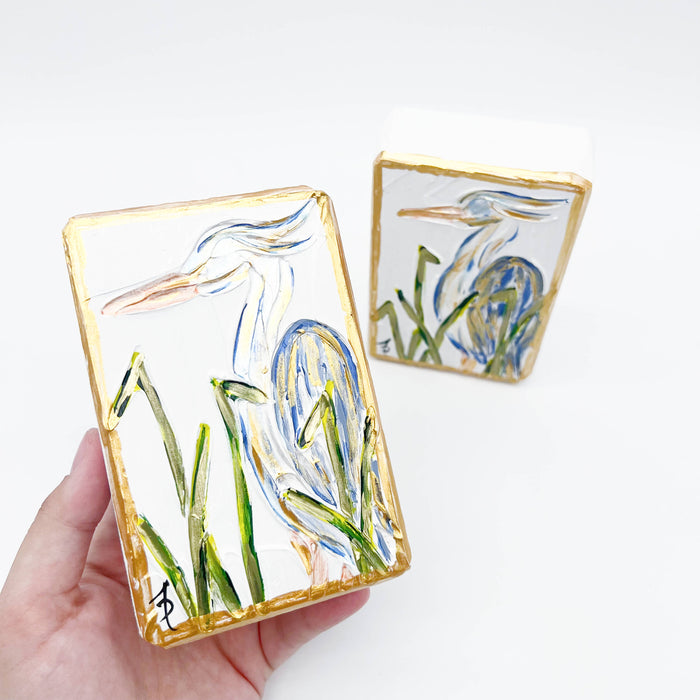 Heron Textured Art Block