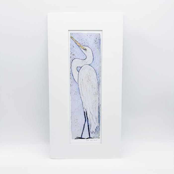 White Egret Print | 10" x 20"
