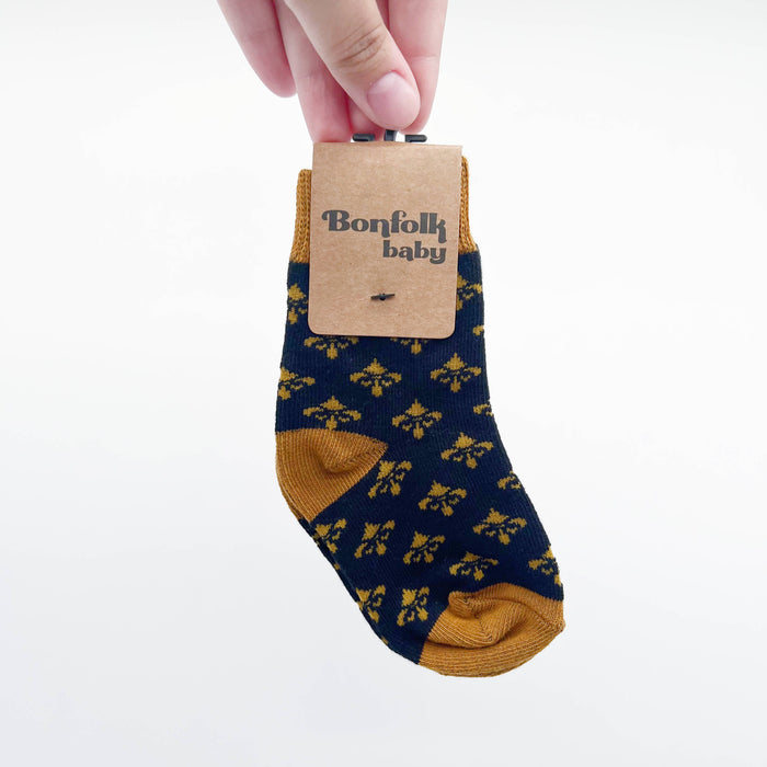 Bonfolk Baby Socks - Black & Gold