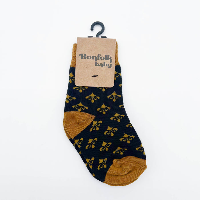 Bonfolk Baby Socks - Black & Gold