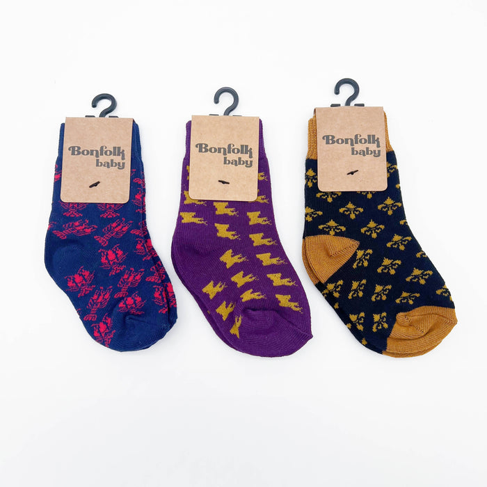 Bonfolk Baby Socks - Black & Gold