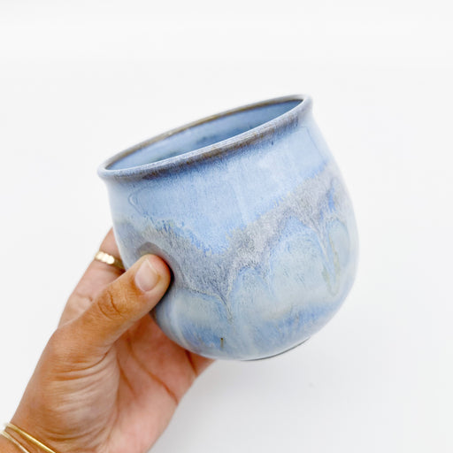 Yvonne Brown Pottery Blue Easy to hold wine sipper, Perfect gift for mom, NOLA
