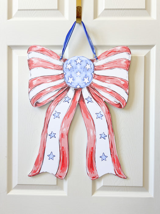 Patriotic Bow Door Hanger