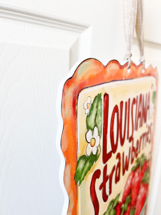 Louisiana Strawberries Door Hanger