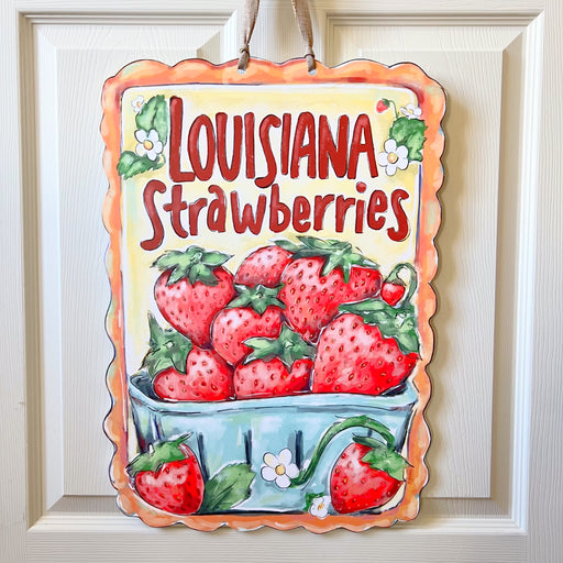 Sweet summertime Louisiana Strawberry Home Malone Door Hanger, Springtime Home Decor, Gift guide for Moms