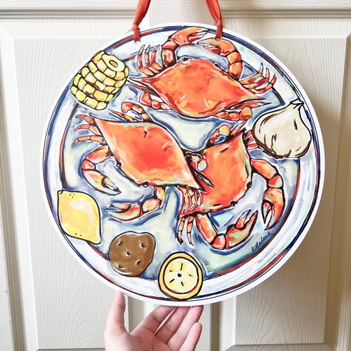 Home Malone Vibrant Coastal Seafood Crab Door Hanger, Coastal Living, Online Exclusive, New Orleans Louisiana