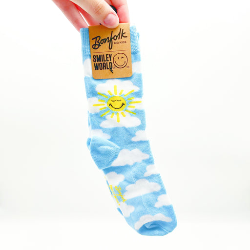 Bonfolk Blue Skies Sunny Days Soft Socks for Big Kids //  Gift Guide for Kids // Big Kid Socks// Brand That Gives Back