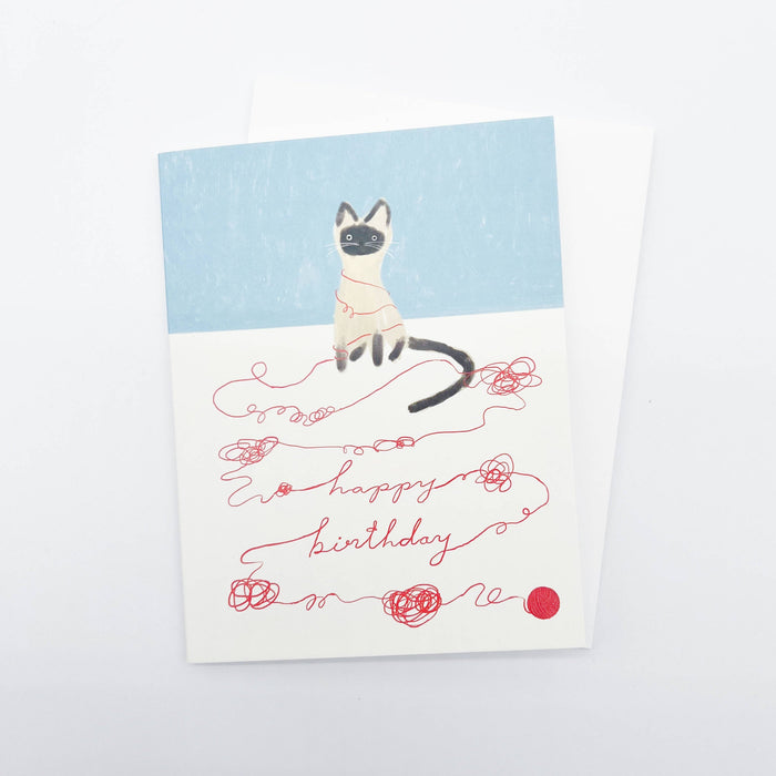 Cat String Birthday Card
