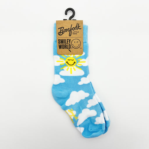 Bonfolk Blue Skies Ahead Sunny Day Smiley Face Soft Little Kids Socks // Brand That Gives Back // Gift Guide For Little Kids // Baby Shower Gifts